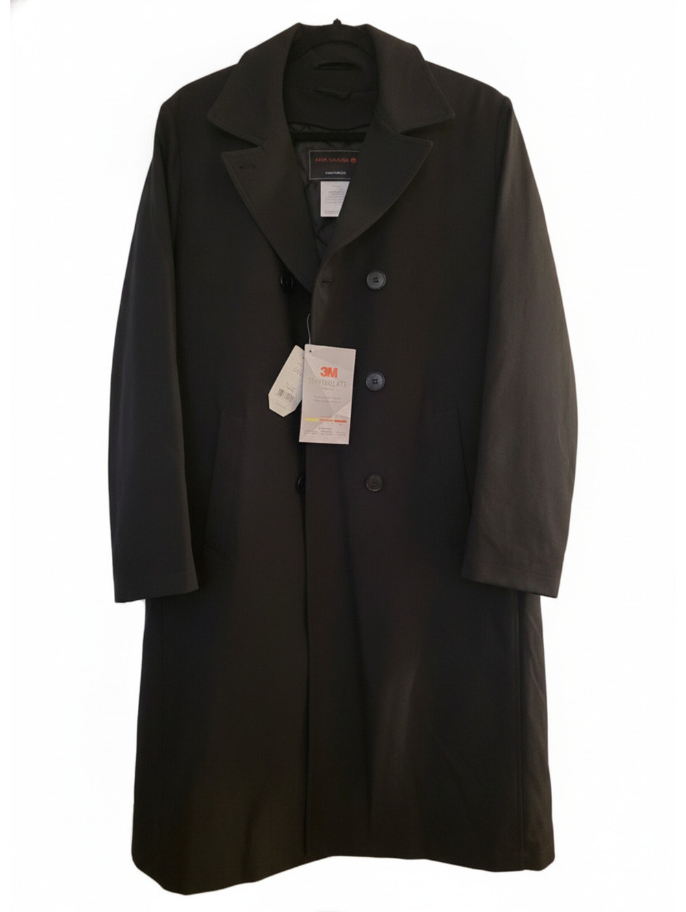 NWT Air Canada Black Quilted Lined Overcoat with Hood, Size R/14